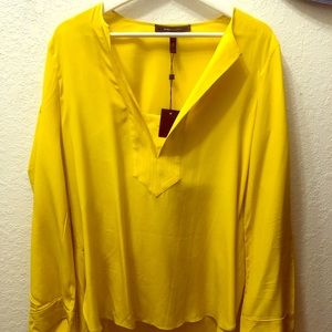 BCBG mustard blouse